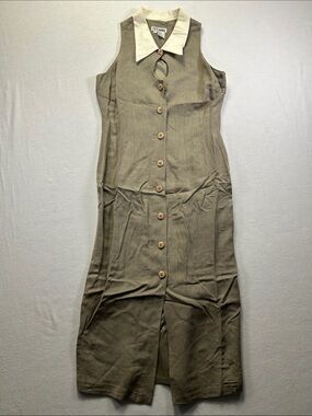NY Sake Two-Tone Button Collar Dress